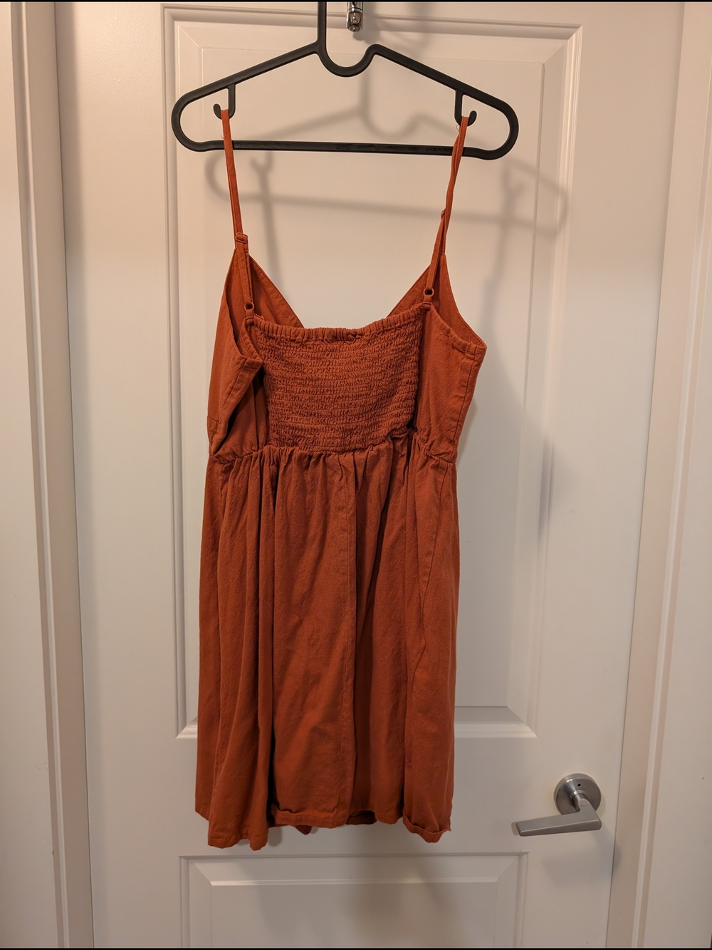 Ardene Rust Tie-Front Button Mini Dress - Picture 2 of 3